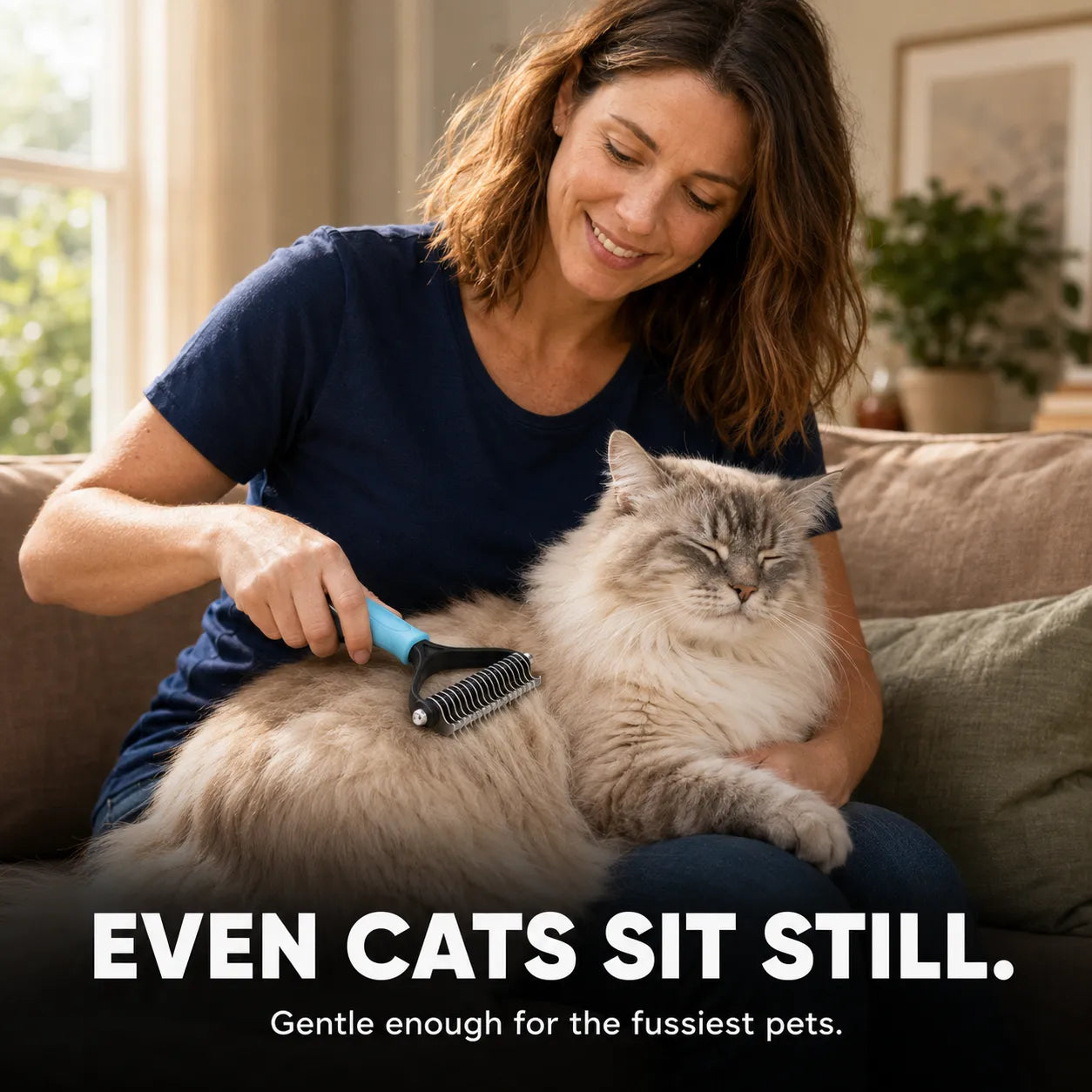 Furlyn – Double sided pet grooming rake for shedding and mats