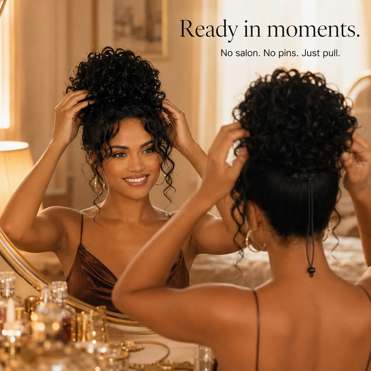 Curlova – Curly Drawstring Bun Hair Extension