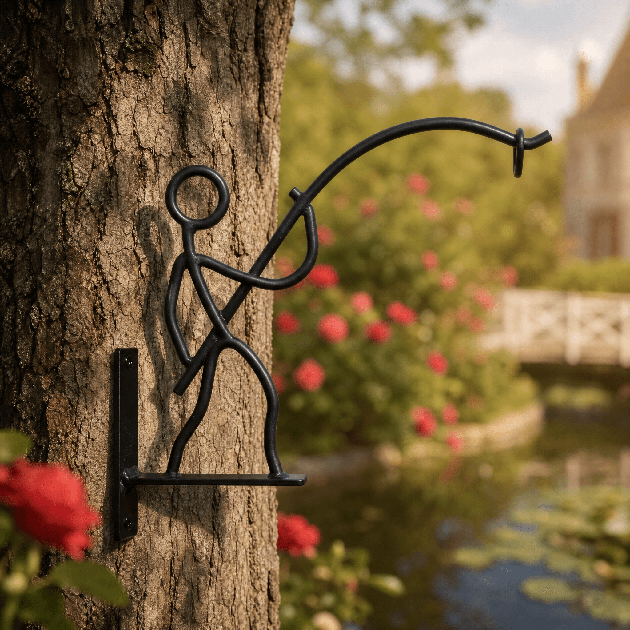 Ironley – Hand-Forged Iron Fisherman Garden Bracket