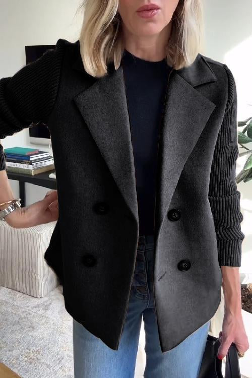 Lenora™ | Premium Chic Knit-Sleeve Blazer