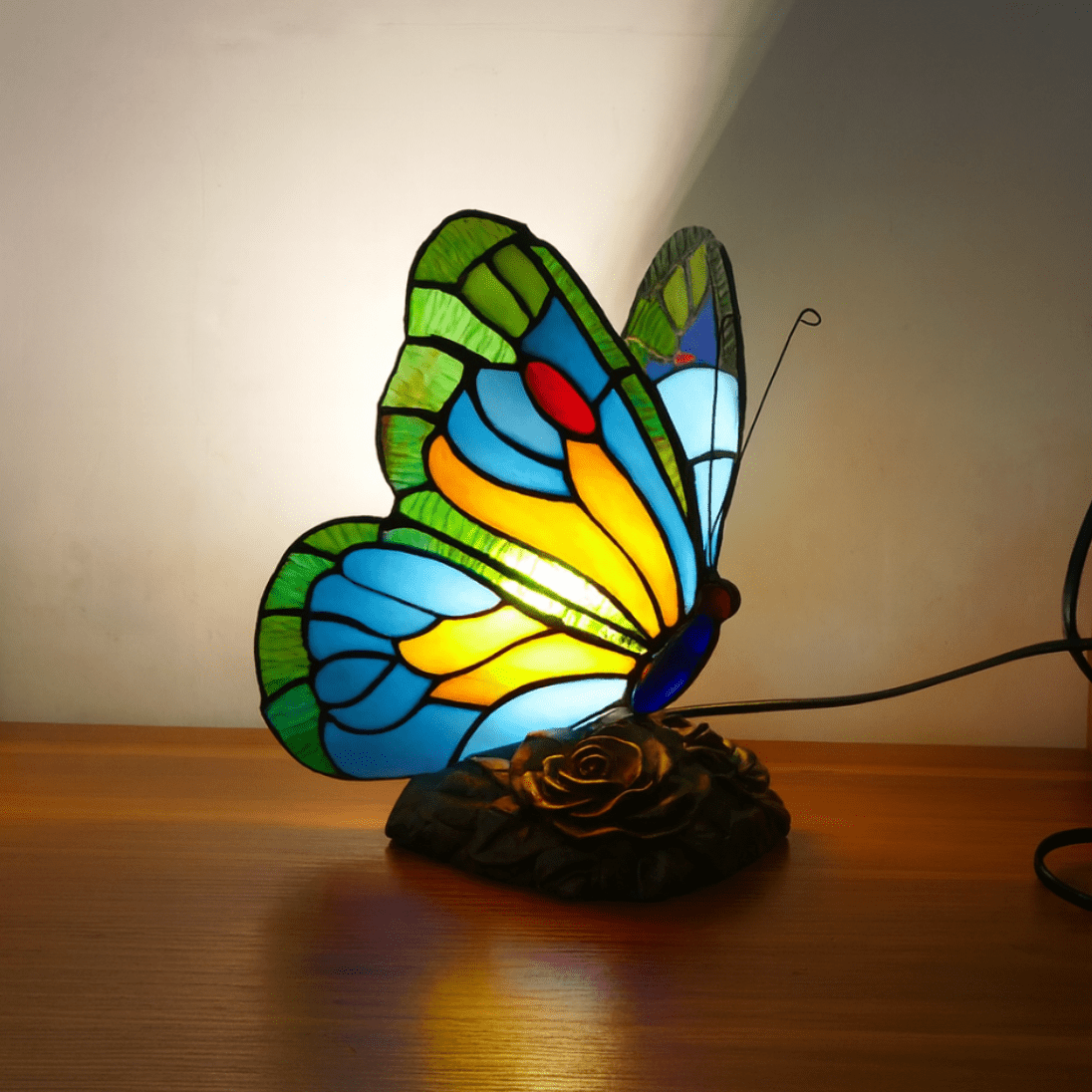 Artistic Blue Butterfly Lamp