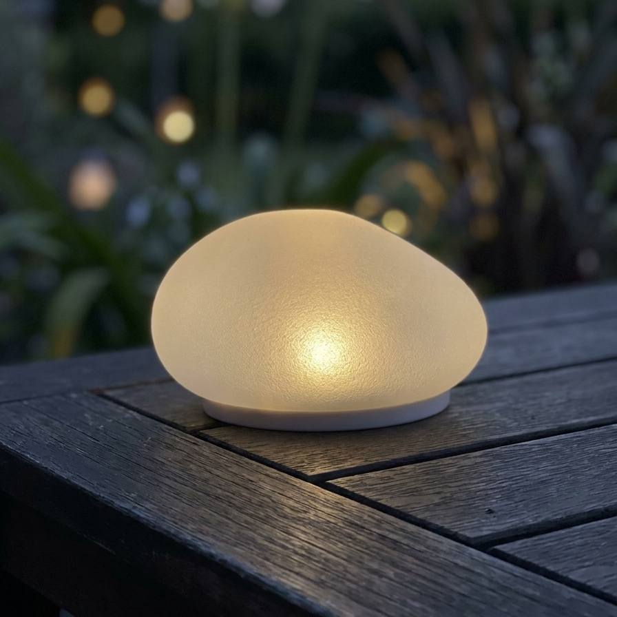 Lumora – Solar Garden Stone Light, Warm Glow, Weatherproof Outdoor Decor