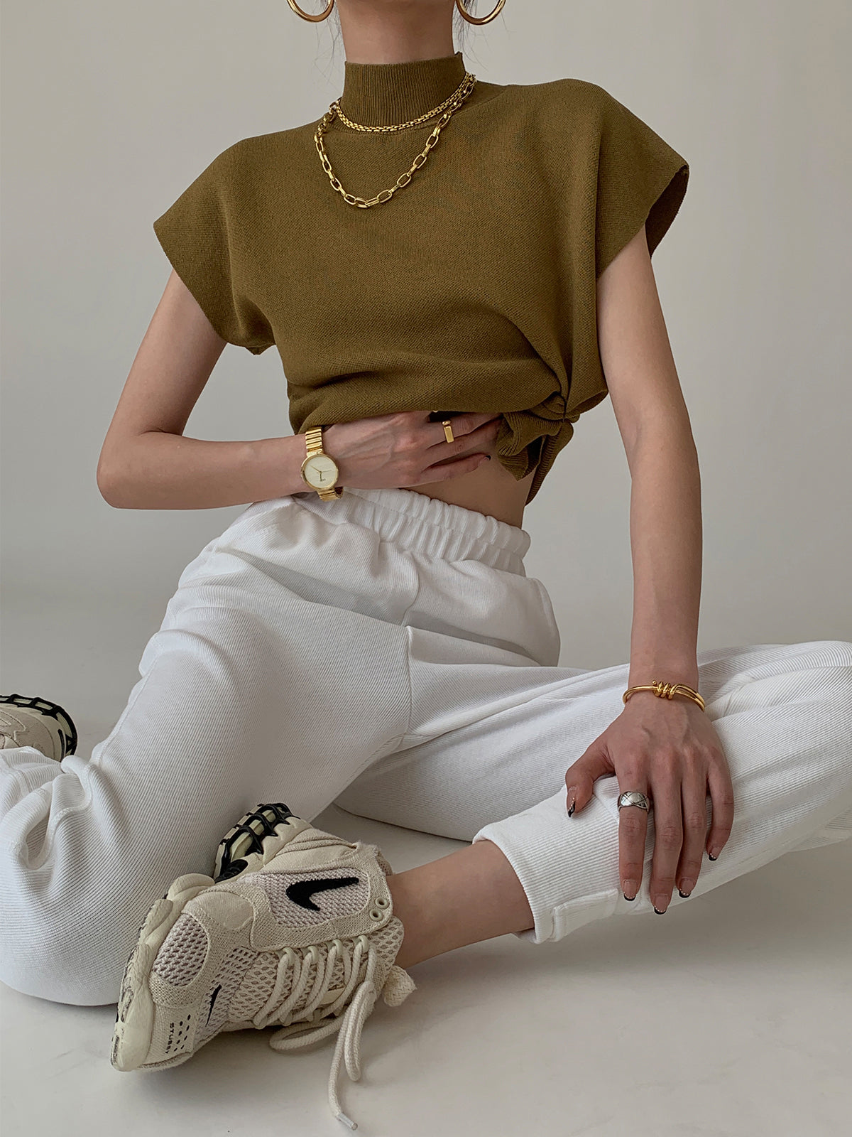 Michelle | Women's Mock Neck Short Sleeve Casual Top