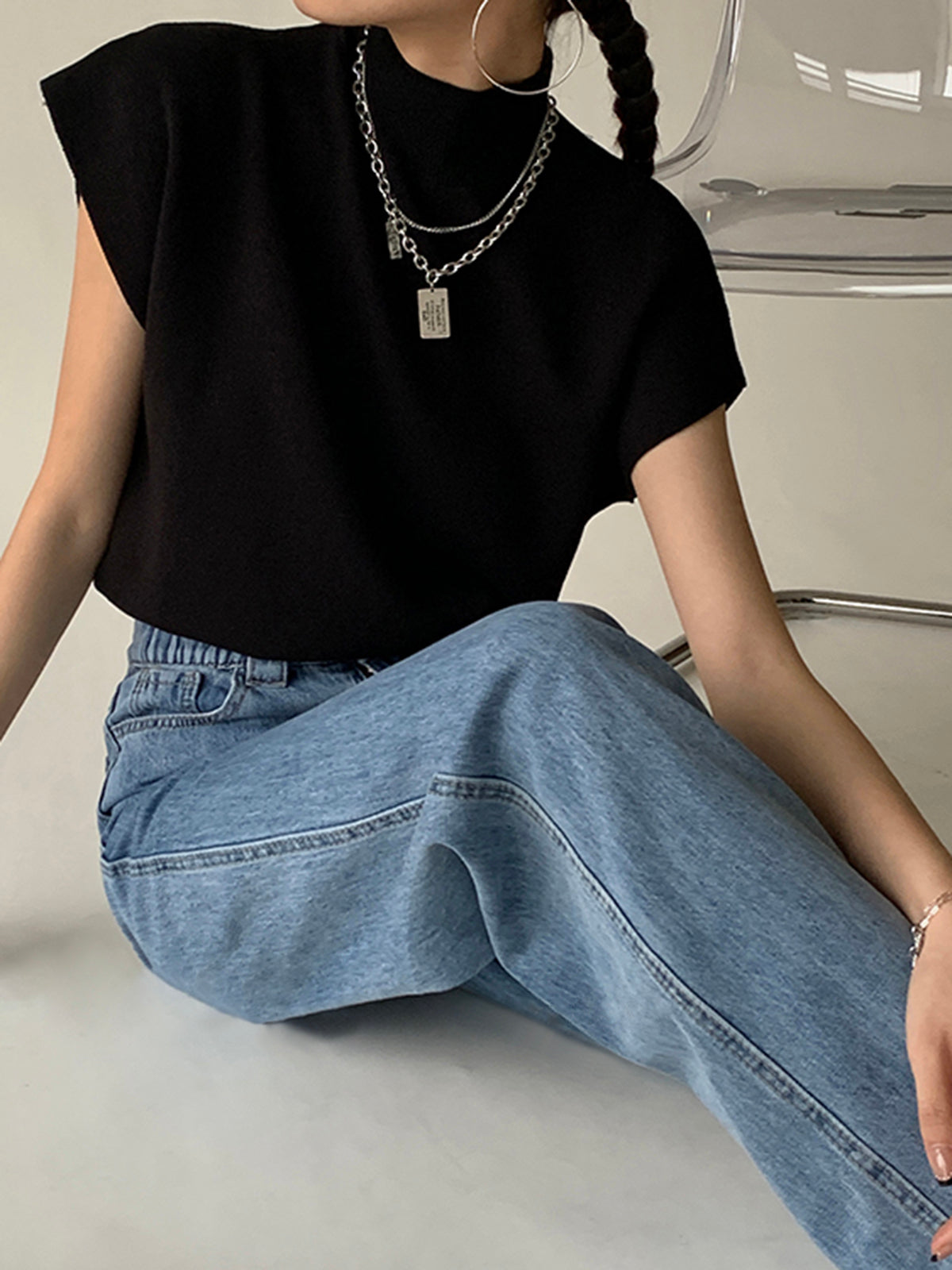 Michelle | Women's Mock Neck Short Sleeve Casual Top