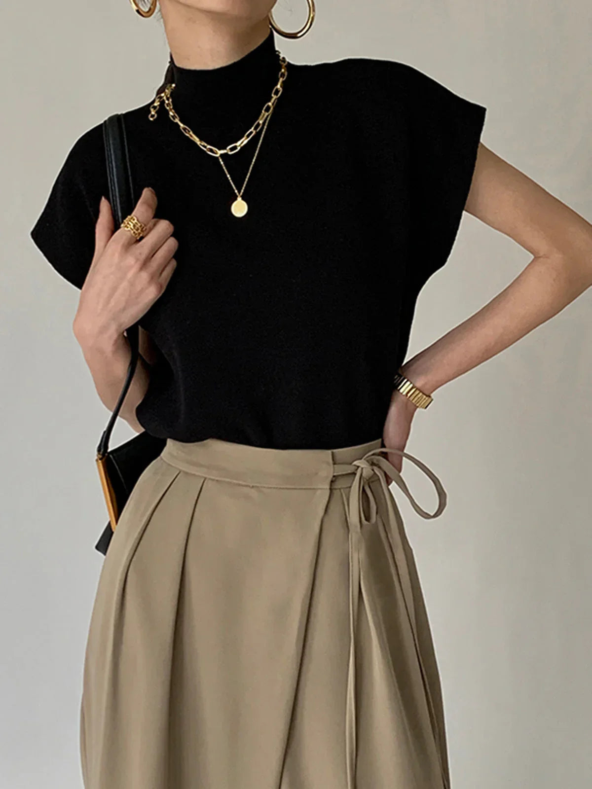 Claire | Women's Mock Neck Short Sleeve Casual Top