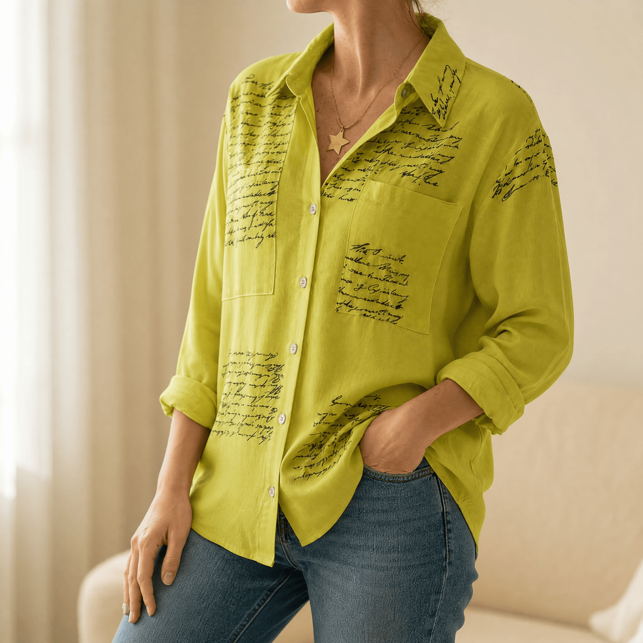 Letterelle – Handwritten Script Viscose Blouse