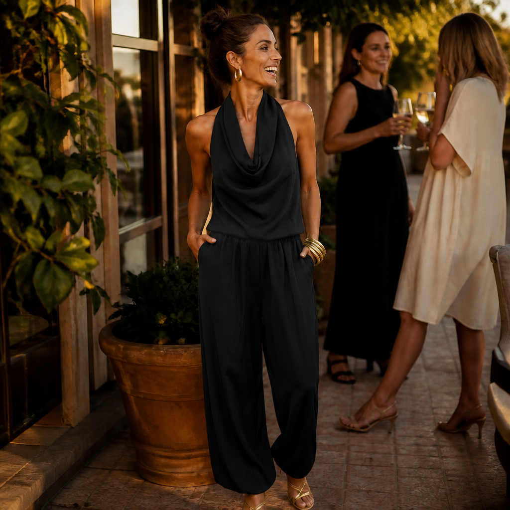 Draplyn – The Halter Jumpsuit That Skims, Not Swallows