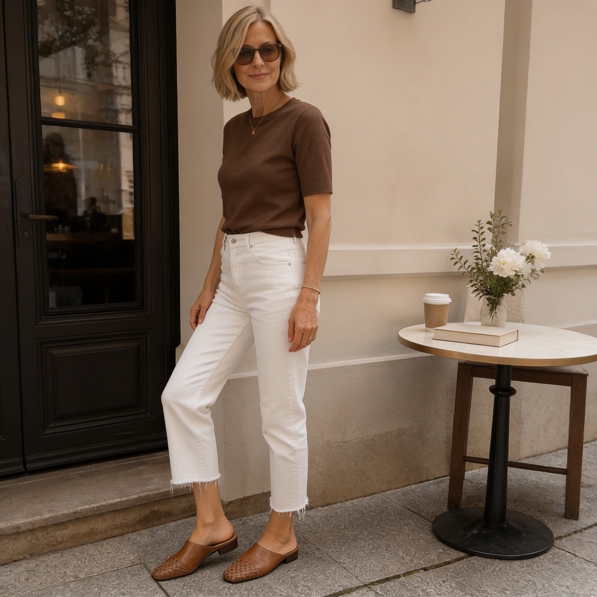 Archella – Woven Leather Arc-Vamp Slip-On Mules