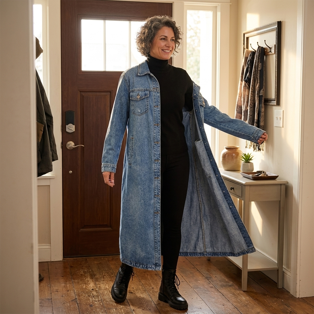 Denara – Longline Oversized Denim Coat