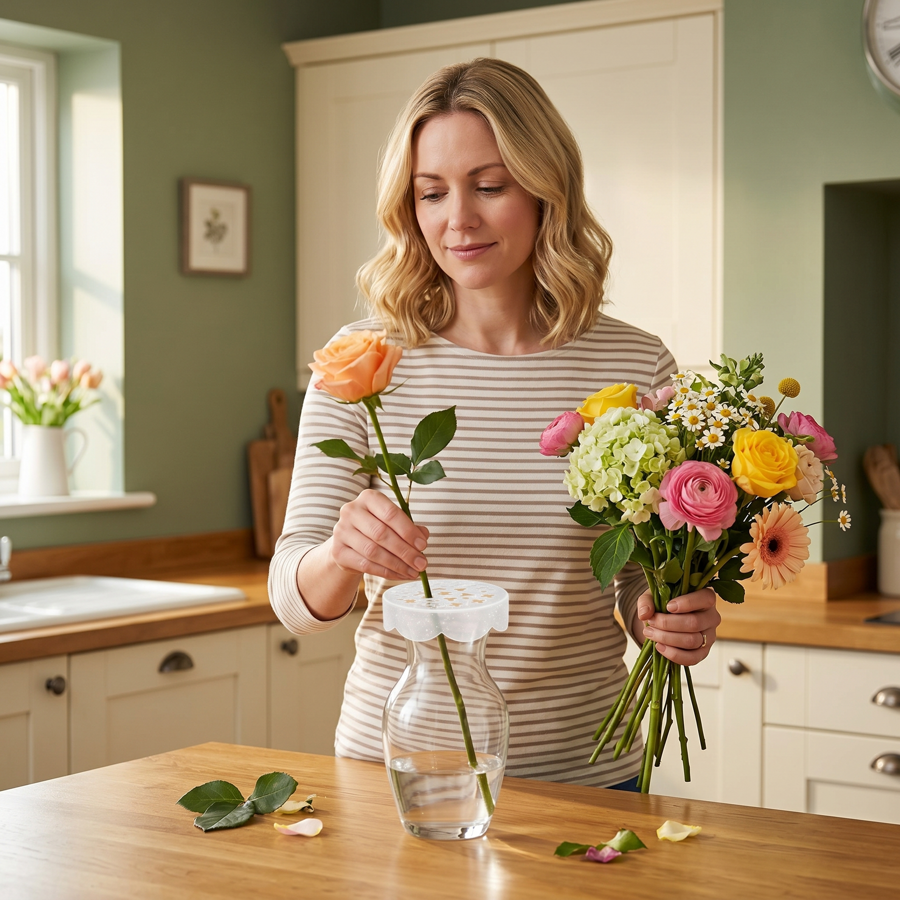 Bloomgrid – Stretchable Vase Insert for Effortless Bouquets