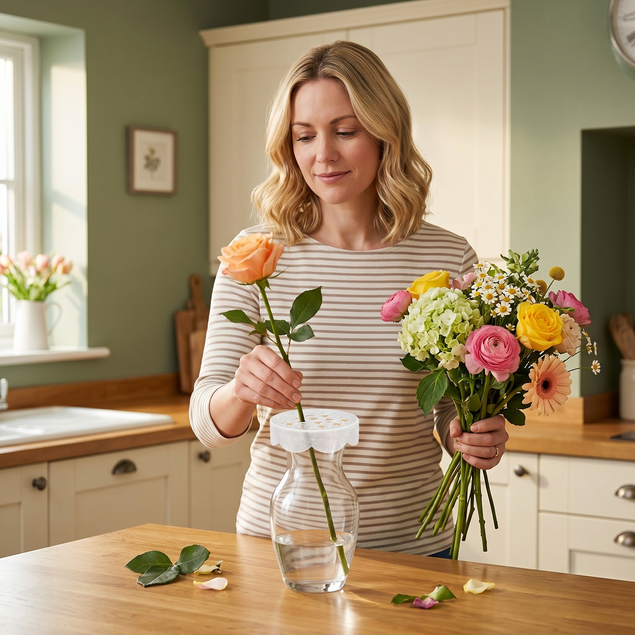Bloomgrid – Stretchable Vase Insert for Effortless Bouquets