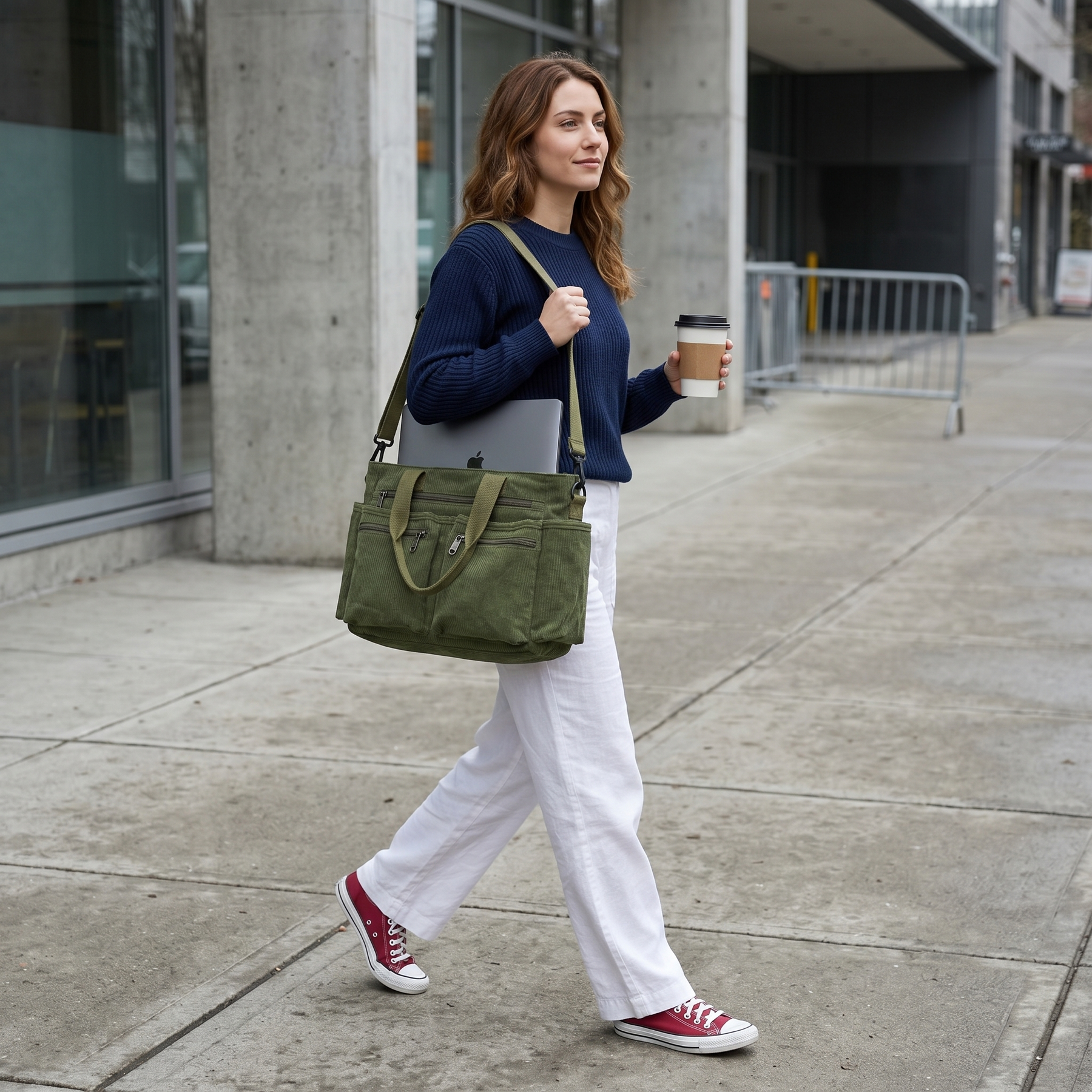 Lunavia – Corduroy Utility Tote with 6 Pockets