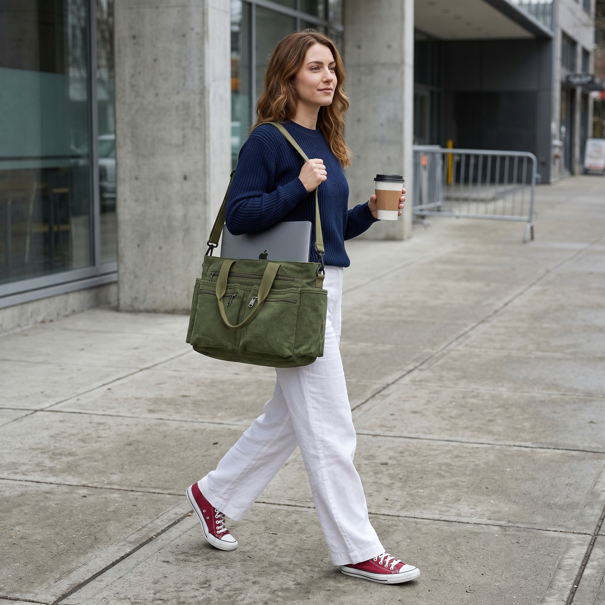 Lunavia – Corduroy Utility Tote with 6 Pockets