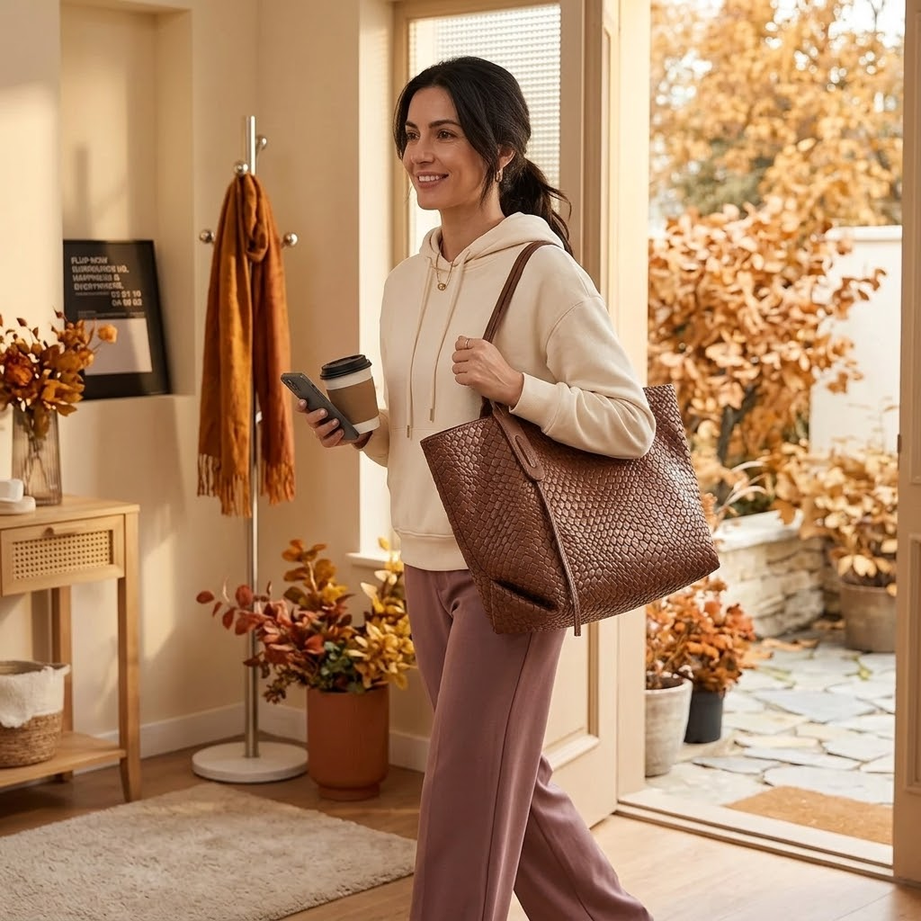 Ardenna – Woven Faux Leather Tote