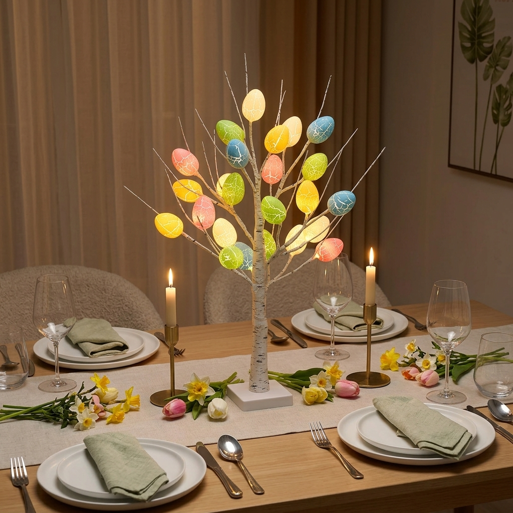 Bloomglow - Tabletop Easter Tree with 24 Glowing Eggs