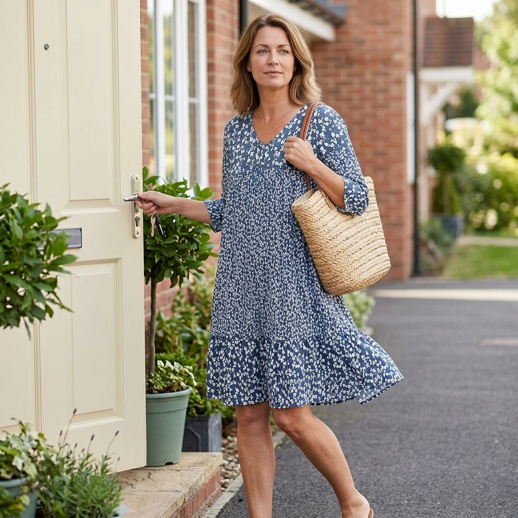 Bellora – Breezy Floral Midi Dress with Ruffle Hem