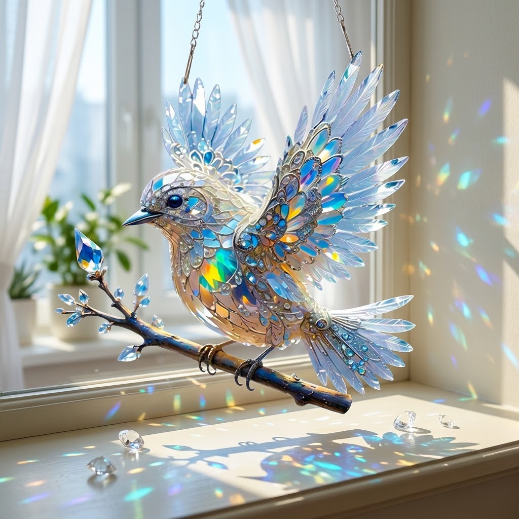 Lumara – Iridescent bluebird suncatcher ornament