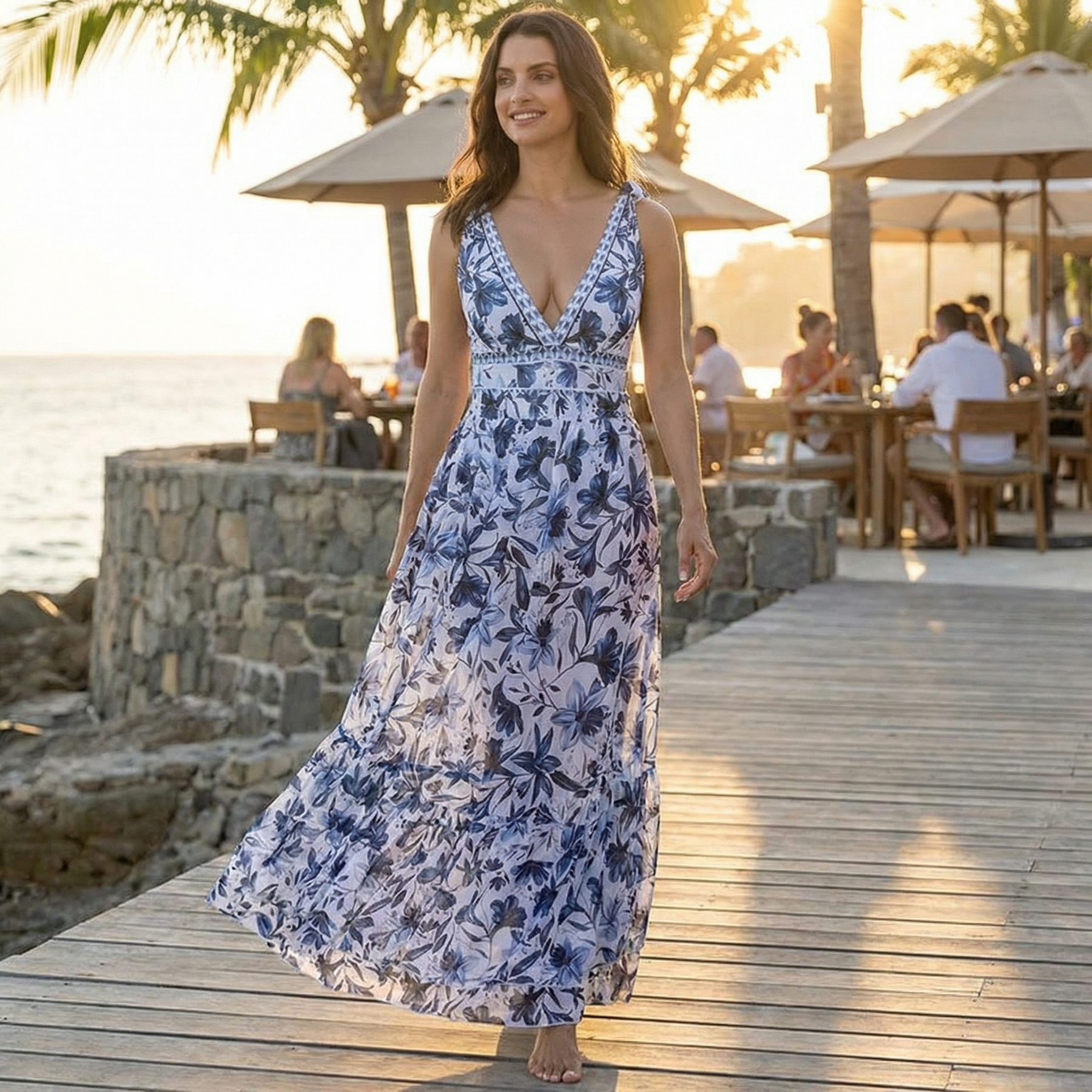 Coralina – Floral Swimsuit and Matching Skirt Set