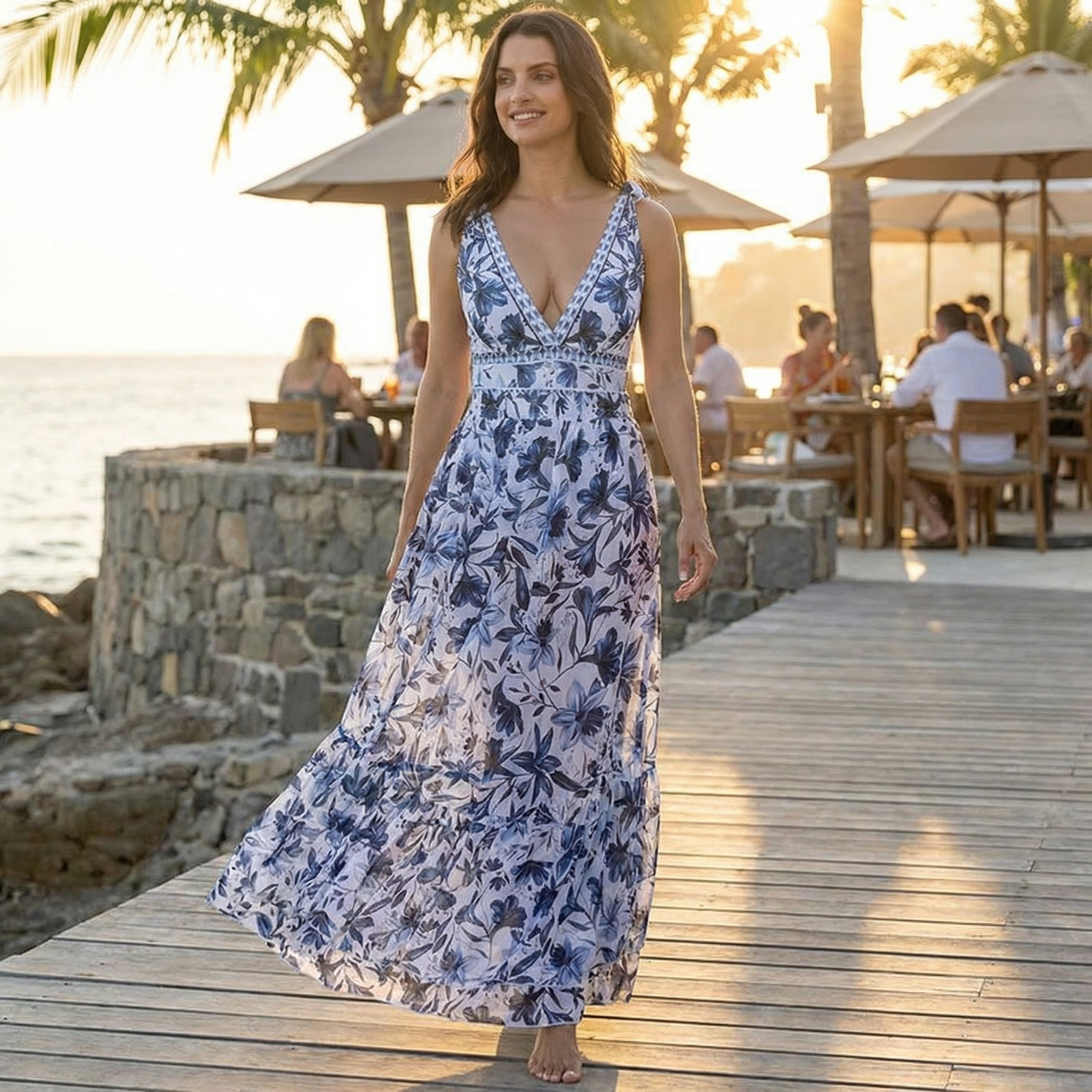 Coralina – Floral Swimsuit and Matching Skirt Set