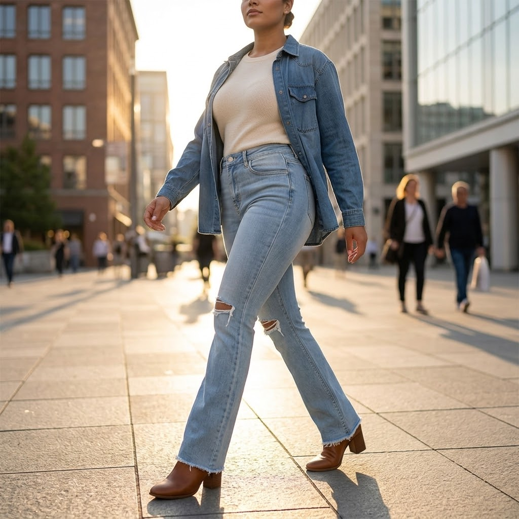 Denara – High Waist Ripped Flare Jeans