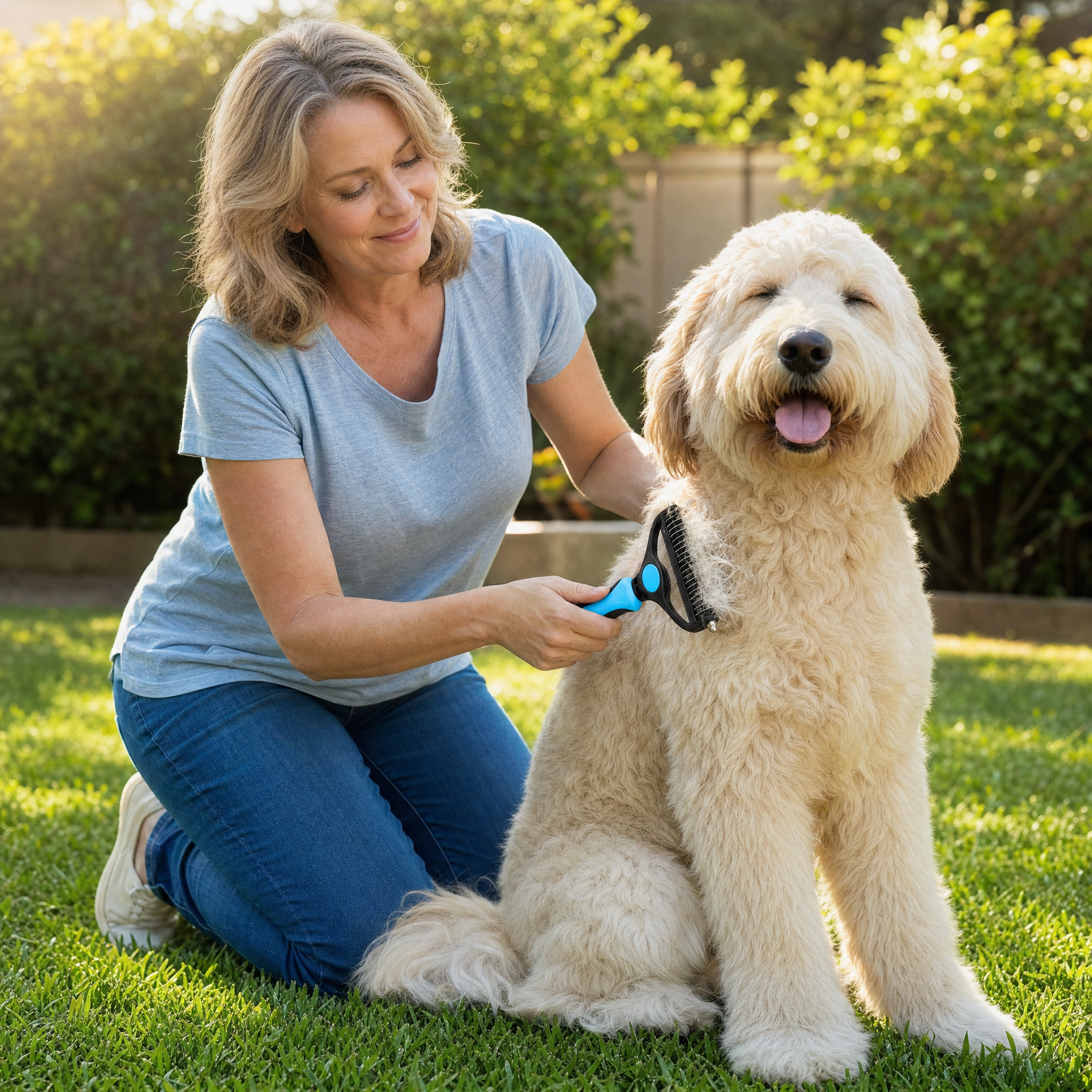 Furmela – Double-Sided Dematting Brush for Shedding Dogs