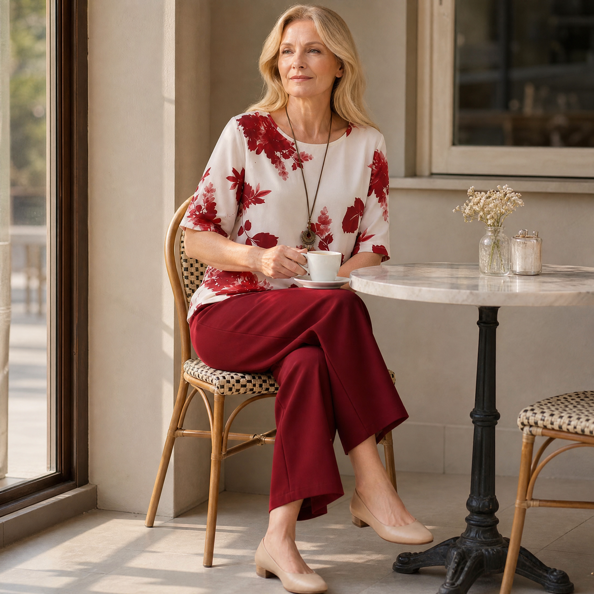 Avery – Women's Floral Top & Wide-Leg Pants Set