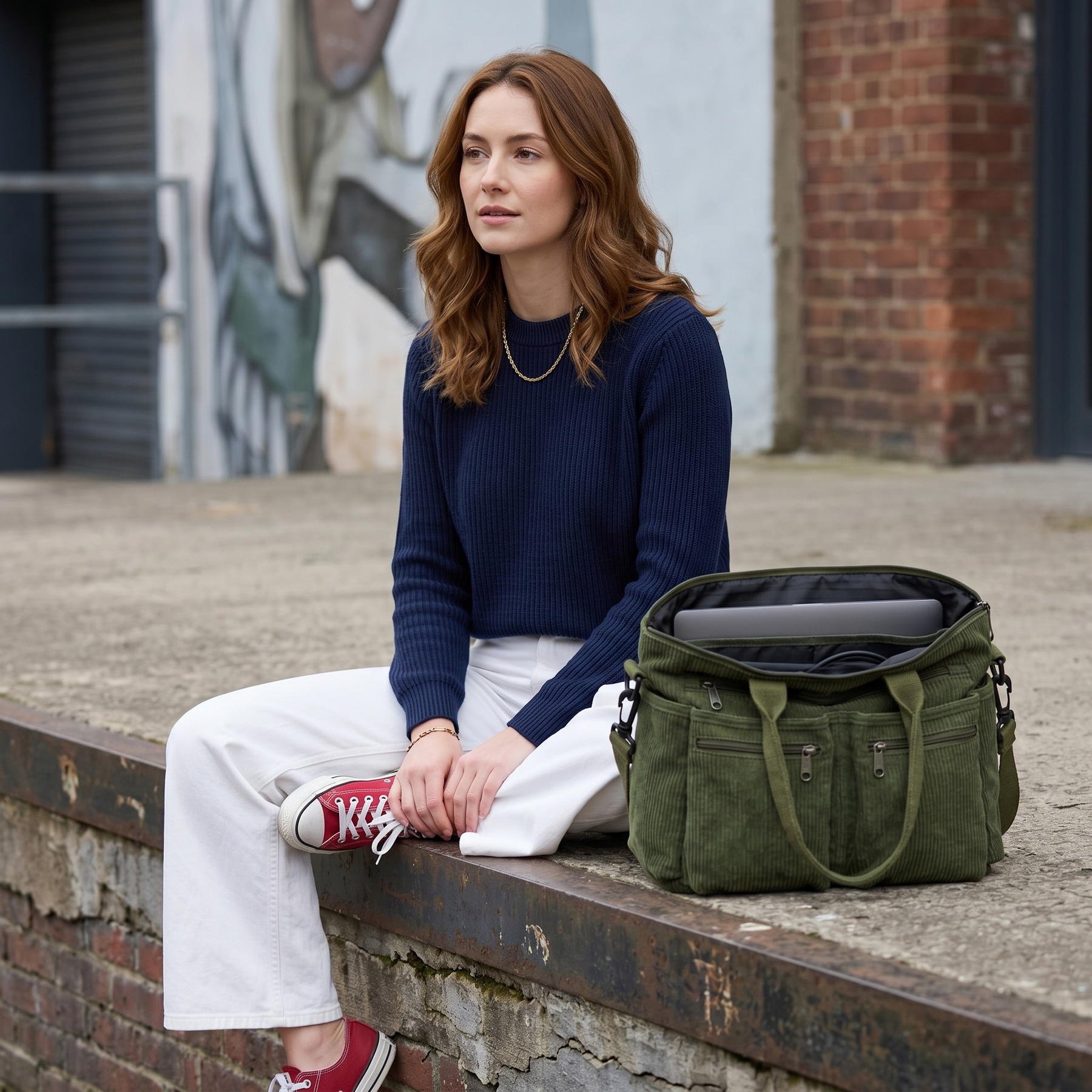 Lunavia – Corduroy Utility Tote with 6 Pockets