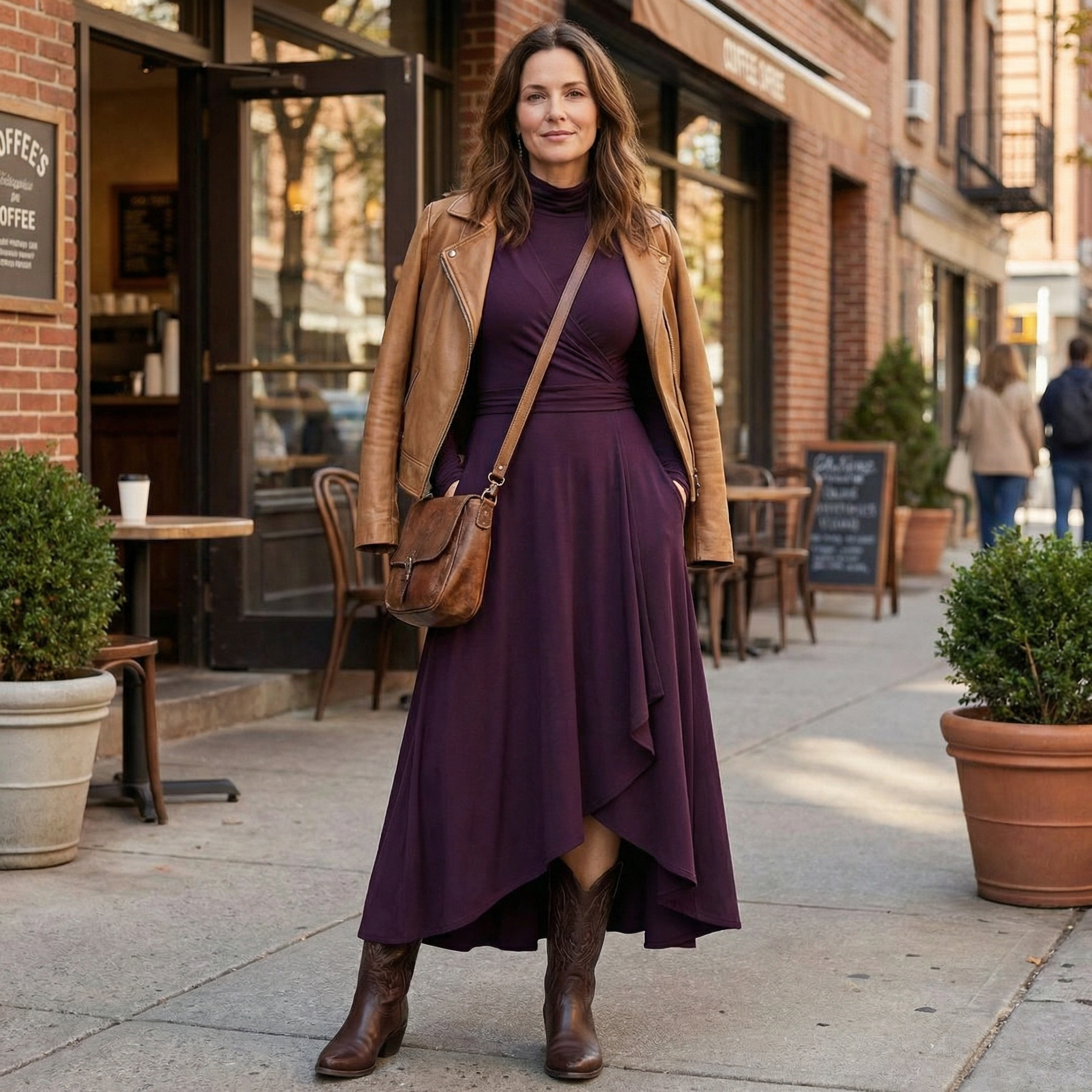 Florenne – Asymmetrical Draped High Neck Maxi Dress