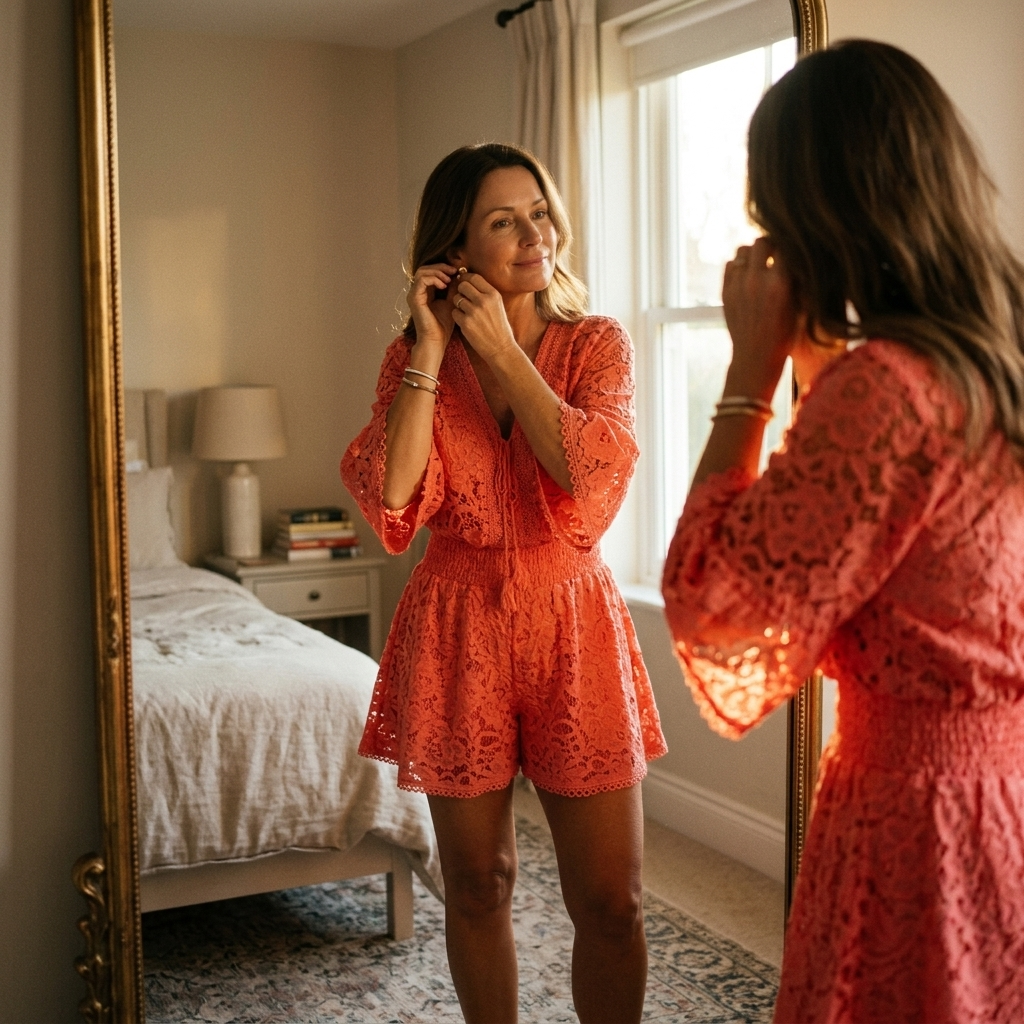 Florenza – Floral Lace V-Neck Romper