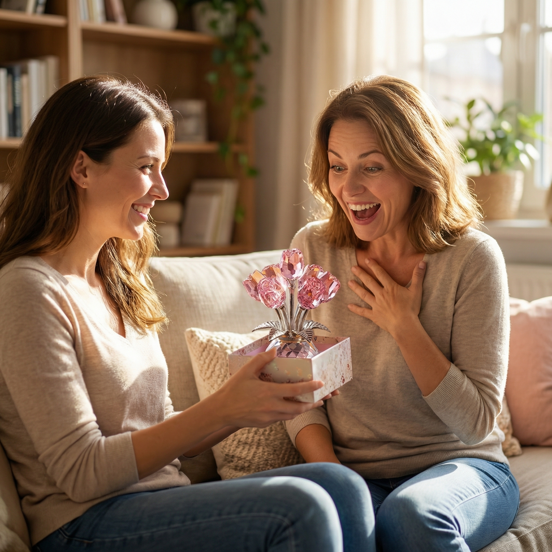 Lumirose – Crystal Rose Bouquet with Vase