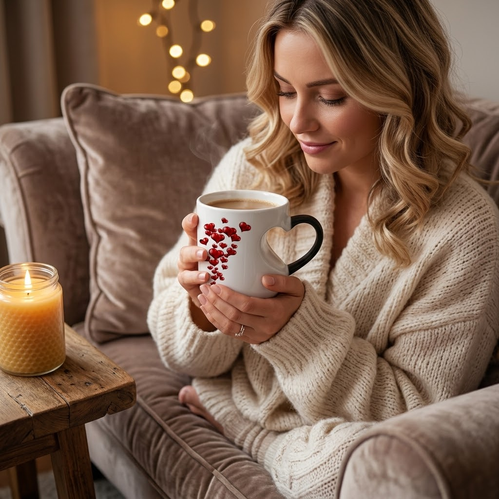 Lovira – Heart-Reveal Coffee Mug with Hidden Hearts
