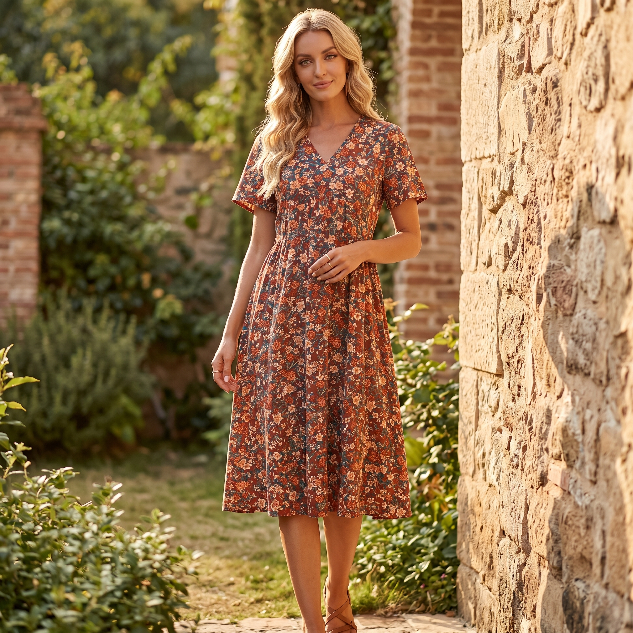 Florelle – Women's Flowy Floral Midi Dress