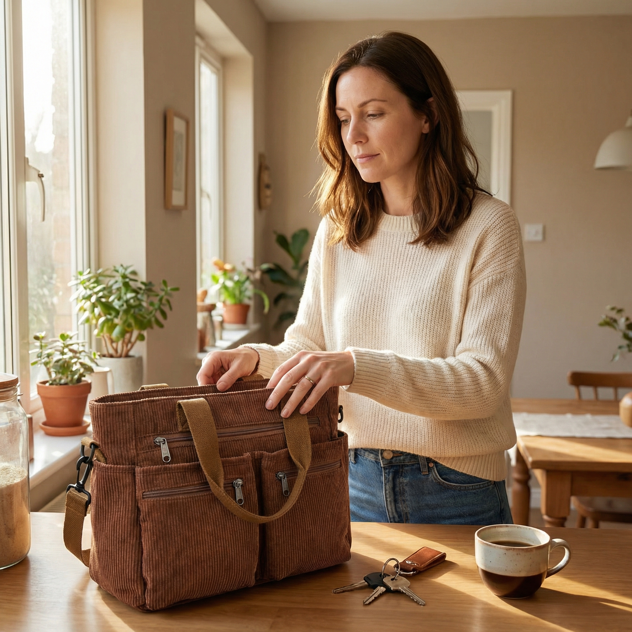 Cordova – Multi Pocket Corduroy Shoulder Bag