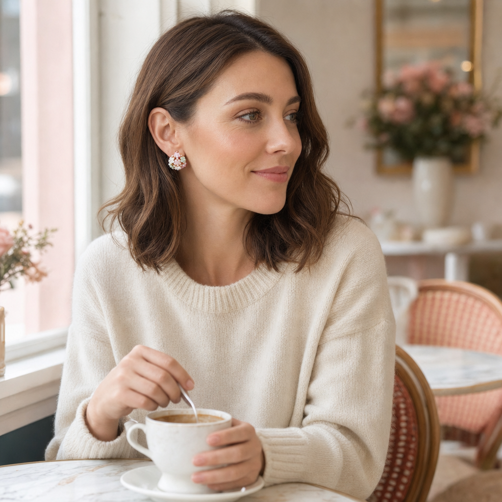 Florelle – Pastel Floral Cubic Zirconia Earrings