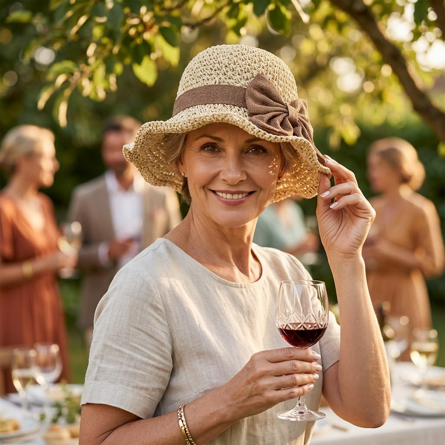Bellabrim – Woven straw hat with bow detail