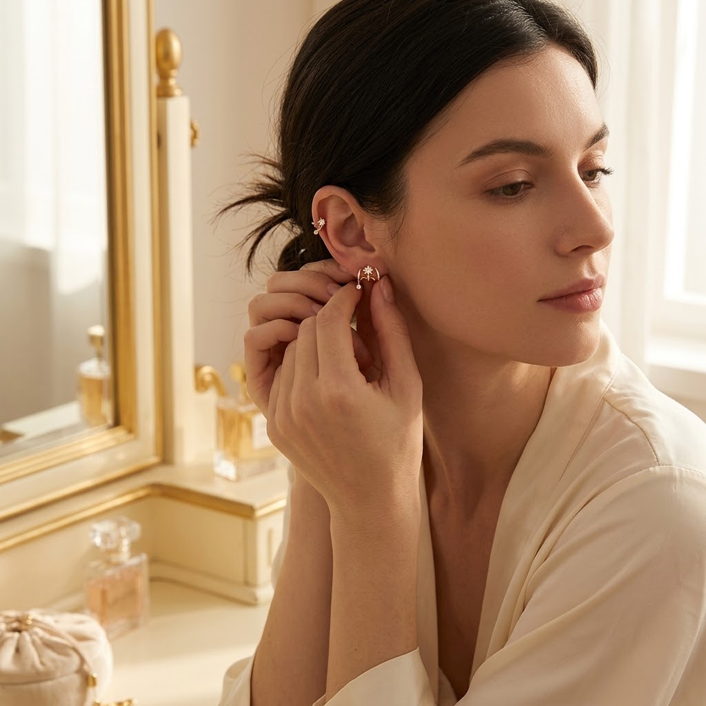 Luminelle – Gold Star Zircon Earrings