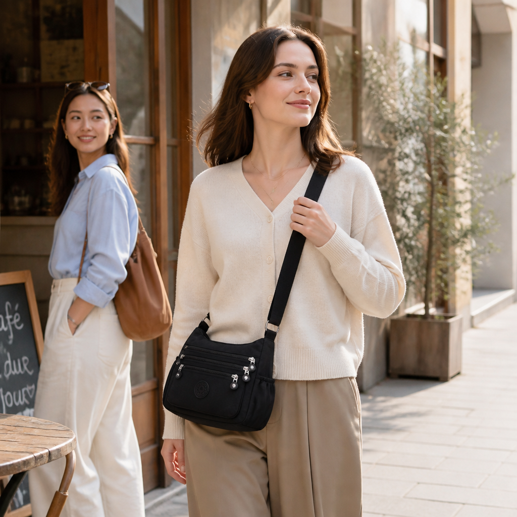 Featherglide – Lightweight Multi-Pocket Crossbody Bag