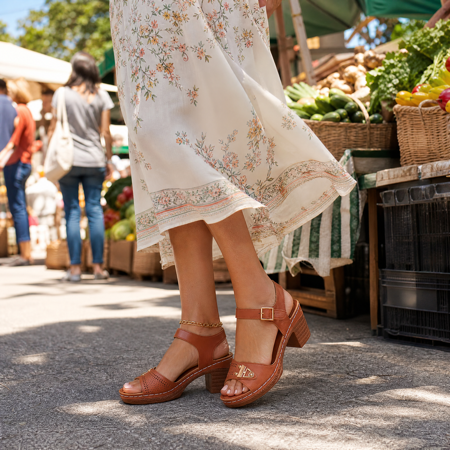 Luna – Cushioned Block Heel Sandals