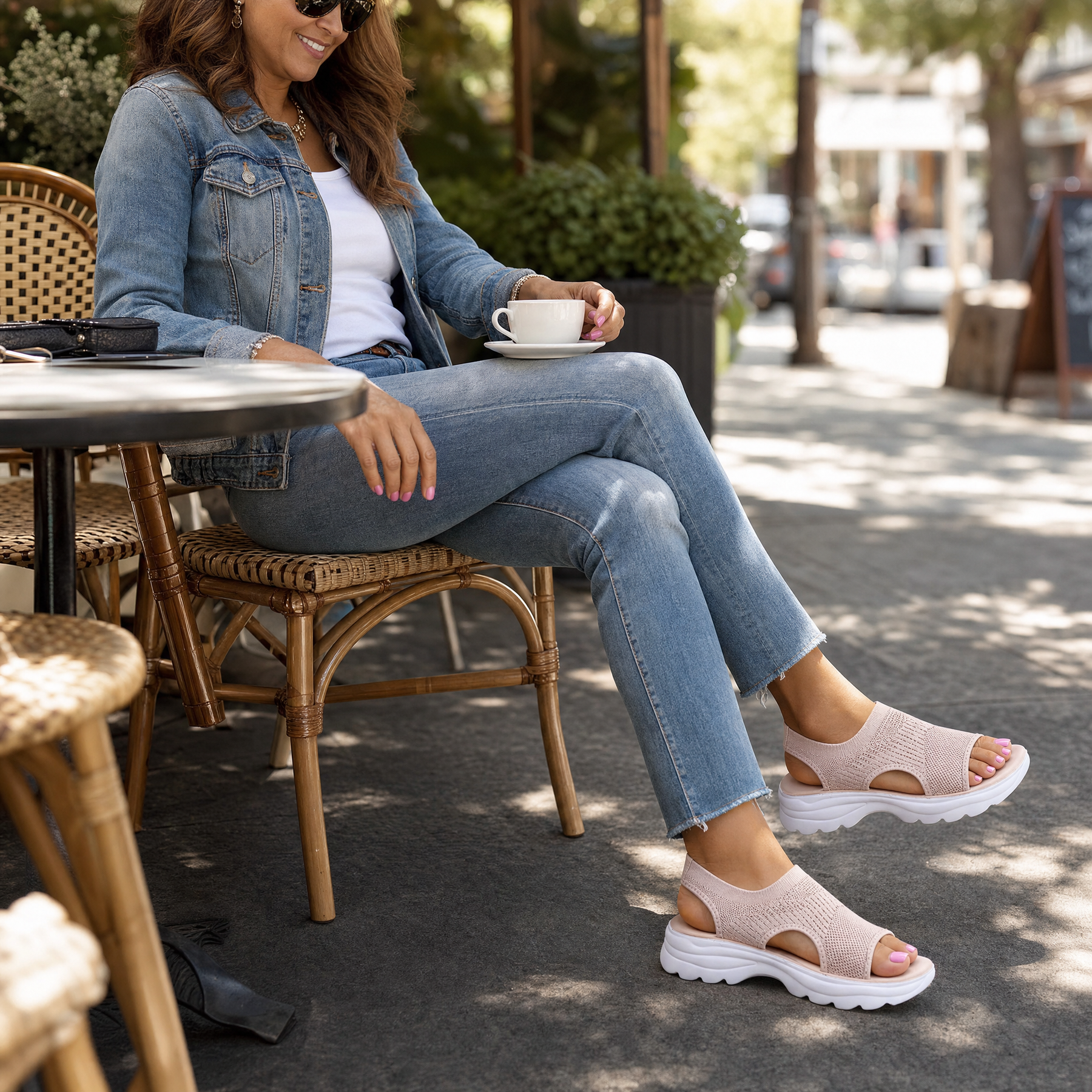 Caluna – Cushioned Slip-On Platform Sandals