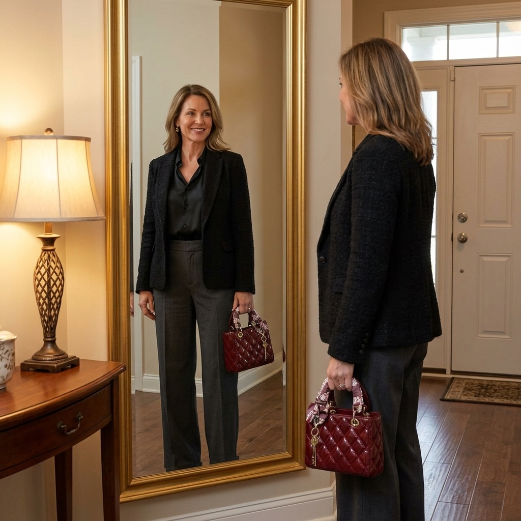 Belaire – Quilted Handbag with Silk Scarf Handles