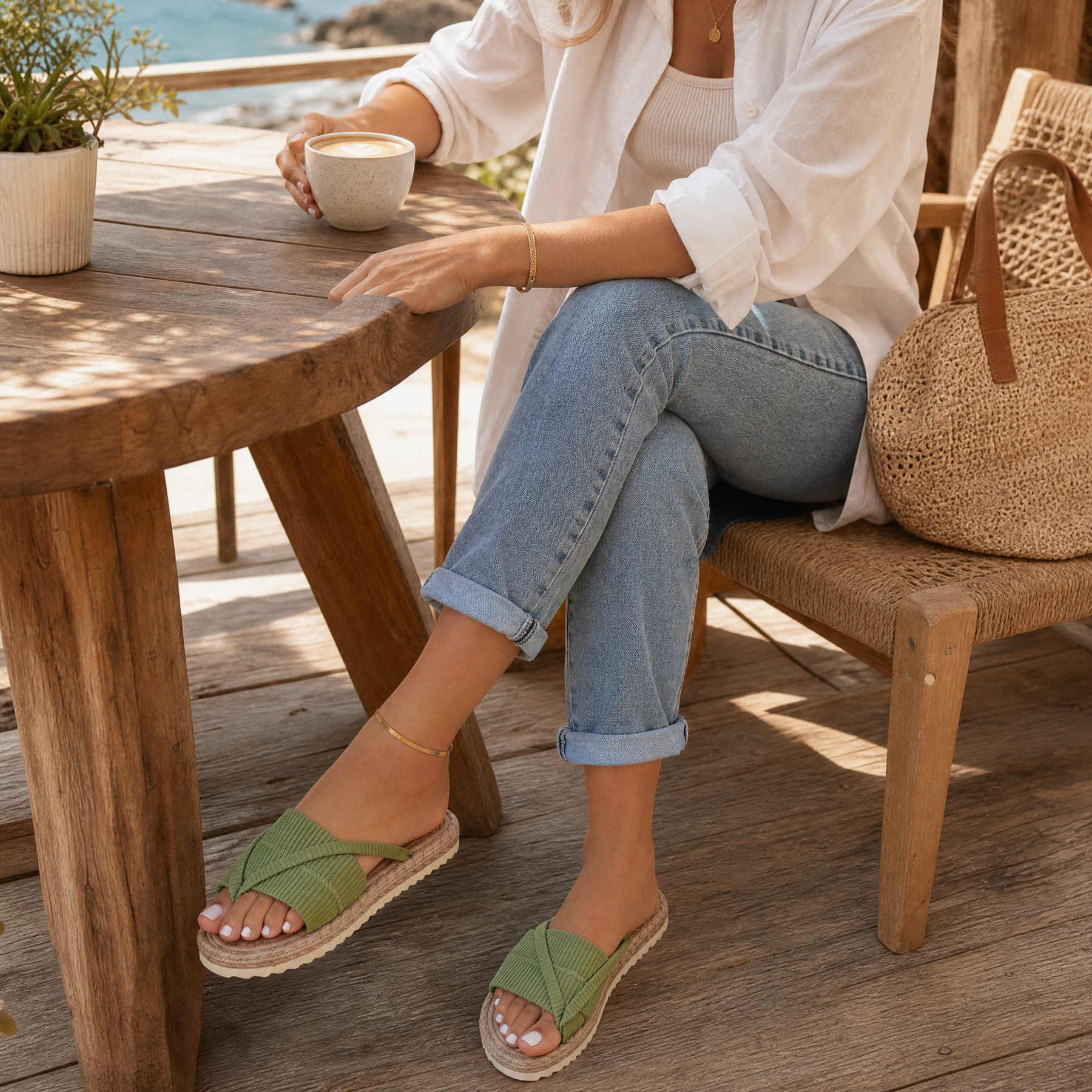 Lunara – Soft Woven Summer Slide Sandals