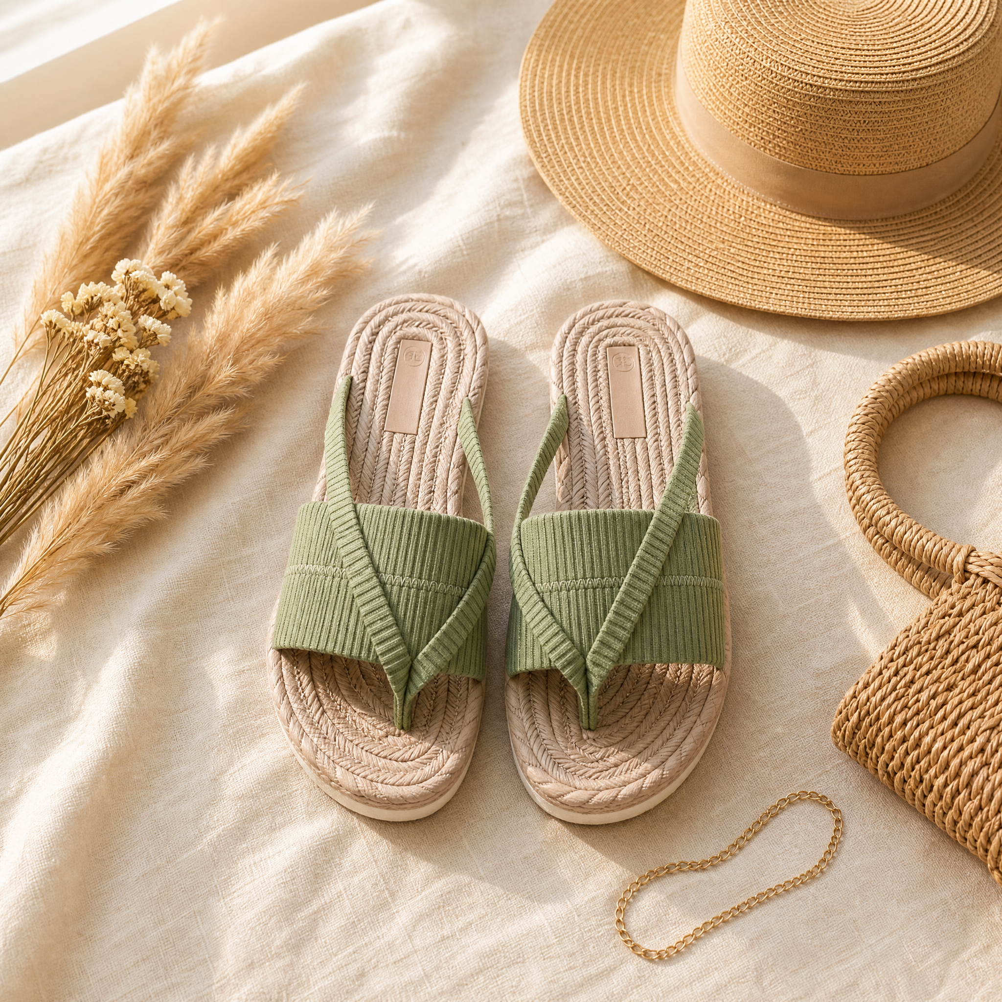 Lunara – Soft Woven Summer Slide Sandals