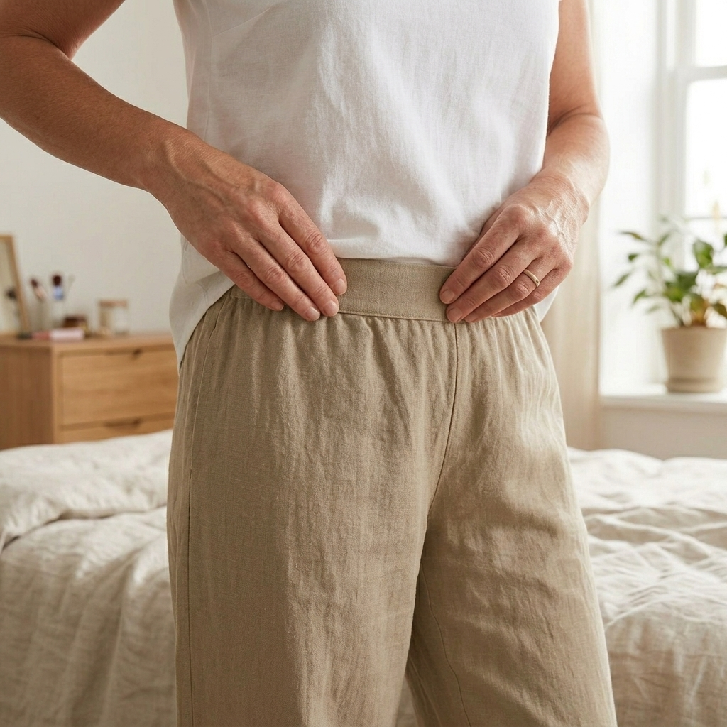 Brezia – Women's Asymmetric Linen Blend Cropped Pants