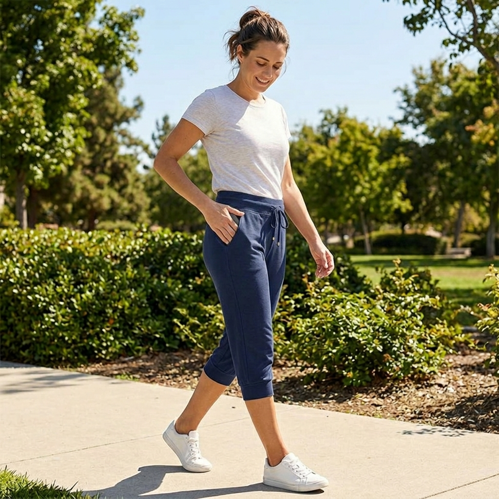 Lunara – Soft Cotton Drawstring Capri Joggers