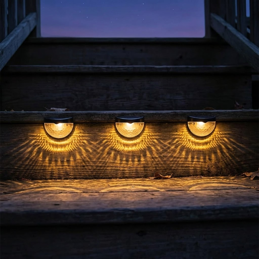 Lumora – Decorative Solar Fence Lights with Warm Scallop Glow (6-Pack)