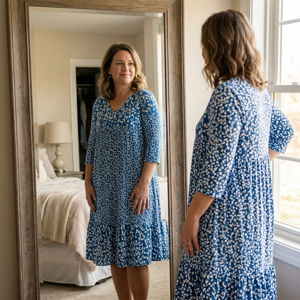 Bellora – Breezy Floral Midi Dress with Ruffle Hem