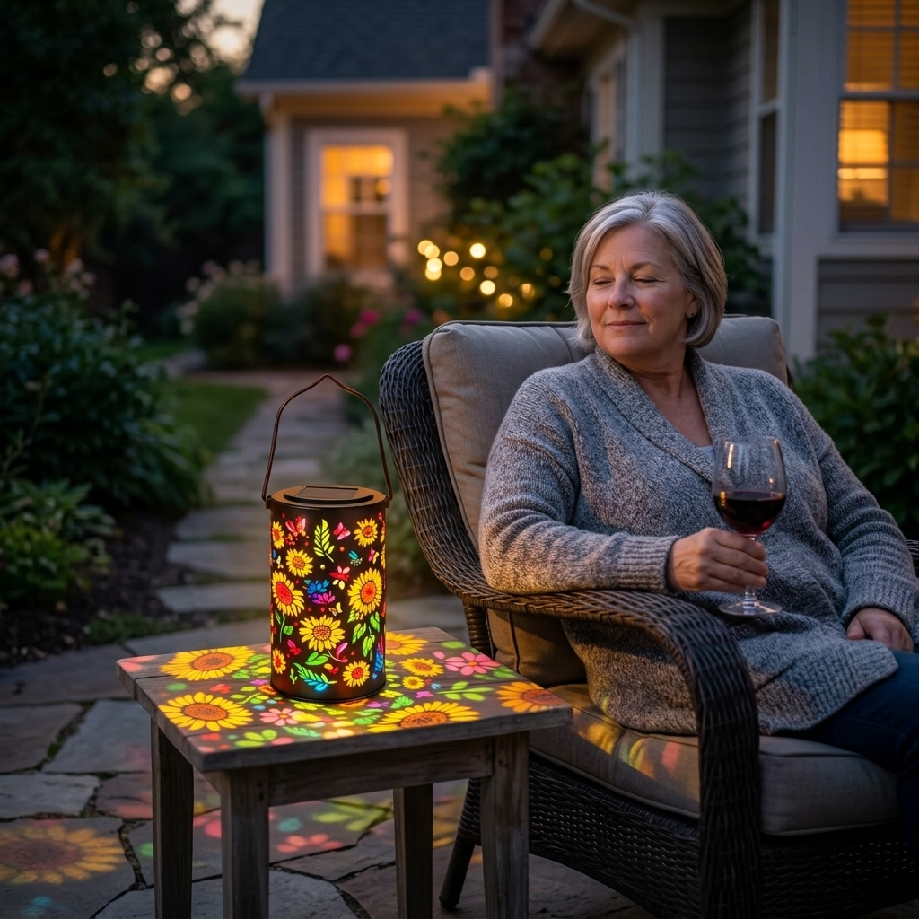 Bloomara – Solar Sunflower Lantern with Colorful Light Patterns