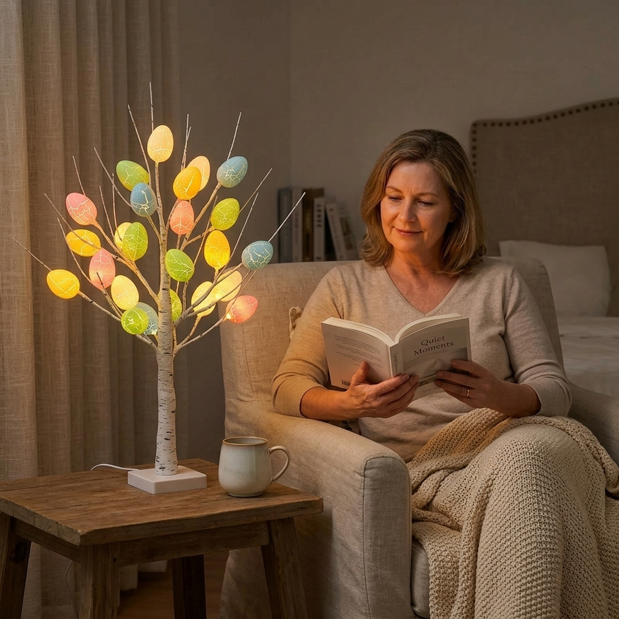 Bloomglow - Tabletop Easter Tree with 24 Glowing Eggs