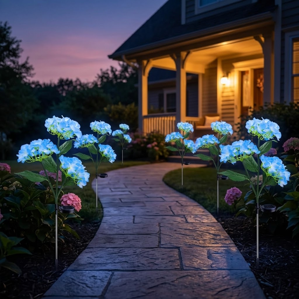 Lumelle – Solar Hydrangea Garden Lights (2-Pack)