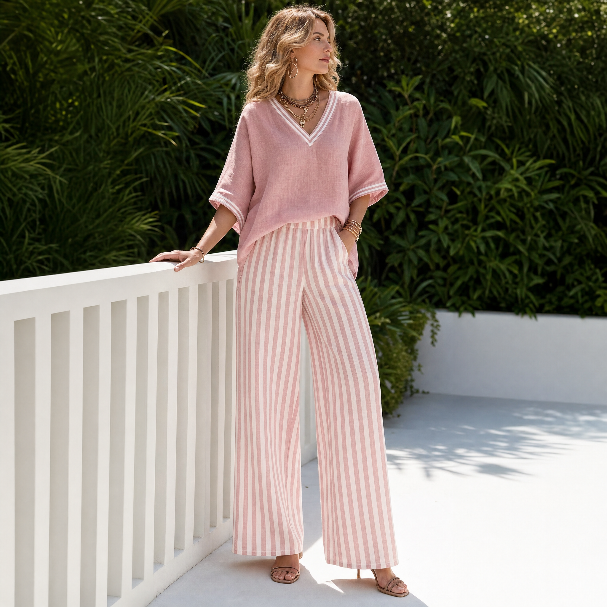Lorna – Women's Airy Linen-like Two-Piece Set